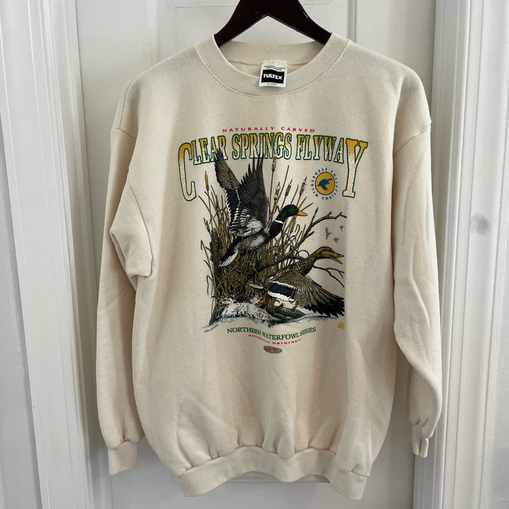 Vintage Clear Springs Flyway‎ Crewneck Northern Waterfowl Series Sz XL